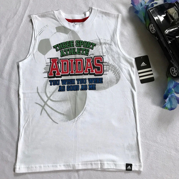 Adidas NWT Graphic Tank Top for Boys 7X - Picture 2 of 7